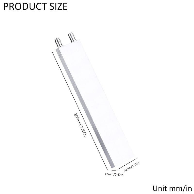 ClYXGS Aluminum Water Cooling Block, Liquid Cold Plate Heat Sink Water-Cooled Exchanger Head Semiconductor Refrigeration Sheet CPU Graphics Radiator Heatsink Endothermic Head (40 x 200 x 12mm) - Image 3